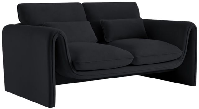 Meridian Furniture Sloan Black Velvet Loveseat-0