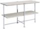 ACME Furniture Brecon White Oak Top Sofa Table with Chrome Base-0