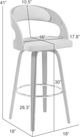Armen Living Shelly Black Brushed/Gray Bar Stool-2