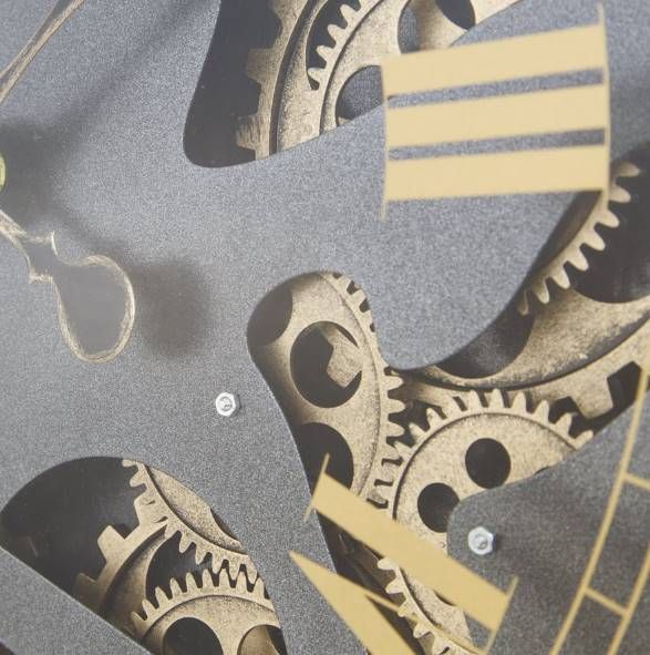 YHD Black/Gold Pocket Watch Gear Clock-3