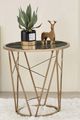 ACME Furniture Cicatrix Black Marble Top End Table with Champagne Base-1