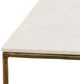 Dovetail Furniture Perujia White Coffee Table with Antique Brass Base-3