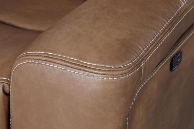 Corinthian Furniture Mocha Power Headrest Console Loveseat-2