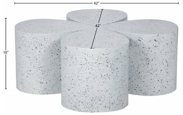 Meridian Furniture Petal 4-Piece White Coffee Table Set-3