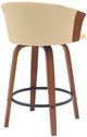 Armen Living Diana Cream/Walnut Swivel Counter Stool-2