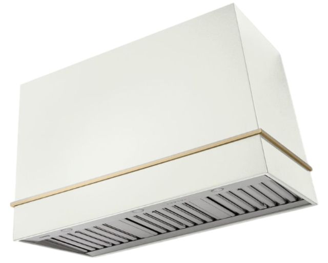 AGA Loge 48" White Wall Mounted Range Hood with Antique Brass Trim-0