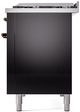 Ilve® Nostalgie II Series 48" Glossy Black Pro Style Dual Fuel Range-4