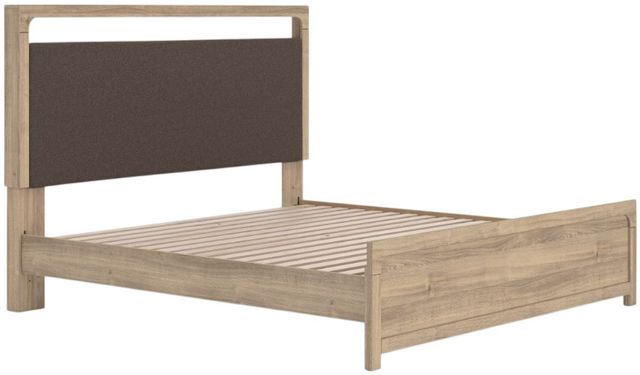 Signature Design by Ashley® Kinlanni Tan King Upholstered Platform Bed-1