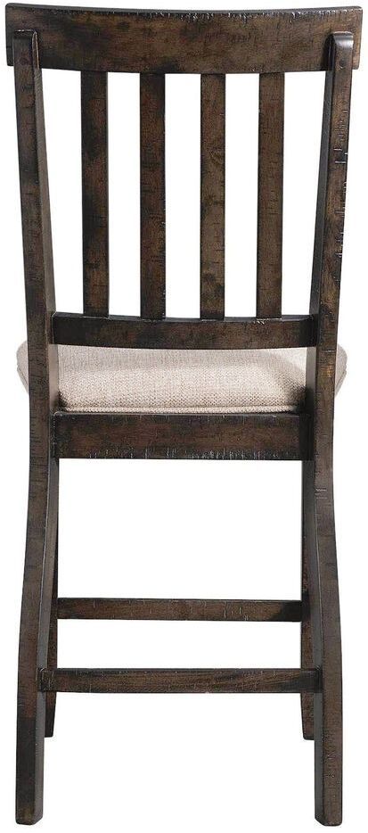 Elements International Stone Charcoal/Cream Slat Back Counter Dining Side Chair-2