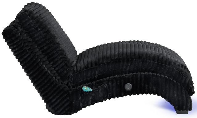 Elements International Nori Black Chaise with Heat Massage, USBC and LED-4