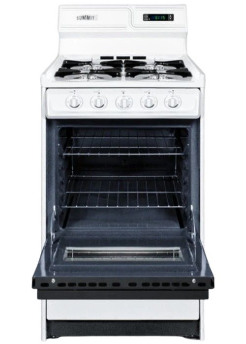 Summit® 20" White Freestanding Gas Range-1