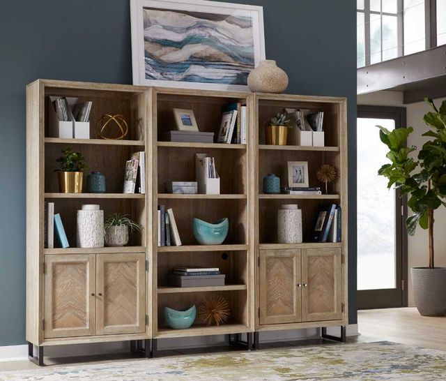 aspenhome® Harper Point Bleached Khaki Door Bookcase-2