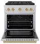ZLINE Autograph Edition Paramount 30" 4.2 Cu. Ft. Satin Stainless Steel Gas Range with 4 Burner DuoPro™ Cooktop and Convection Gas Oven with Champagne Bronze Accents-3