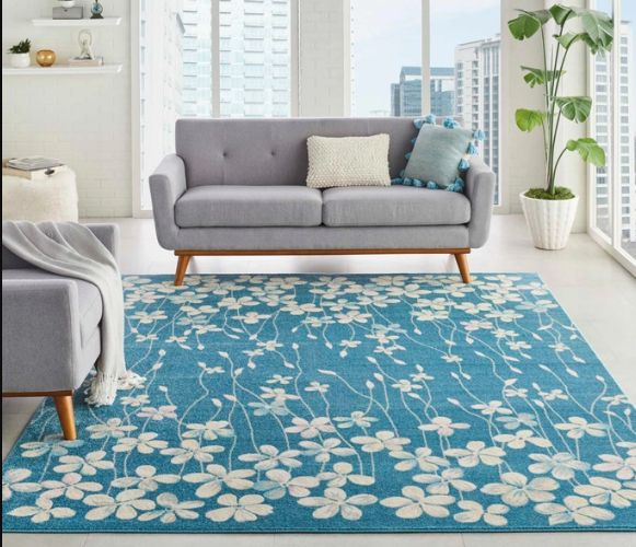 Nourison Home™ Tranquil Turquoise 5'x7' Style 16 Area Rug-1