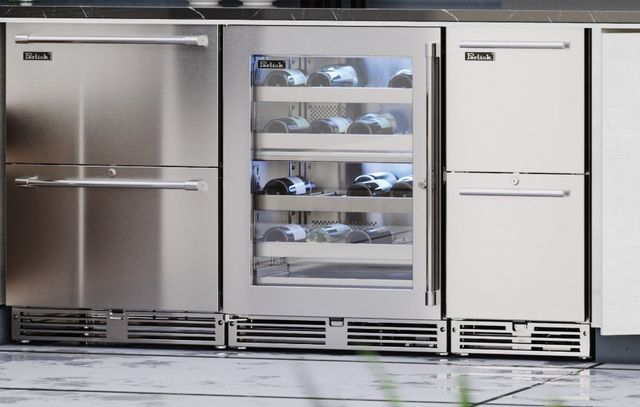 Perlick® Marine & Coastal Series 24" 5.2 Cu. Ft. Panel Ready Solid Door Built-In Wine Reserve with Dual Zone-2