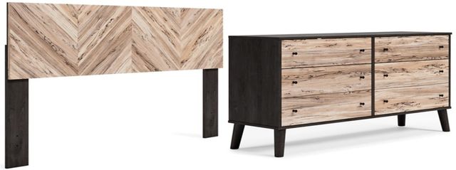 Signature Design by Ashley® Piperton 2-Piece Two-tone Brown/Black Queen Panel Headboard Set-0