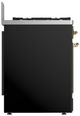 Ilve® Majestic III 30" Glossy Black Pro Style Dual Fuel Natural Gas Range with 5 Black Brass Burners and Brass Trim-4
