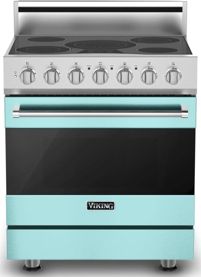 Viking® 3 Series 30" Bywater Blue Freestanding Electric Range-0