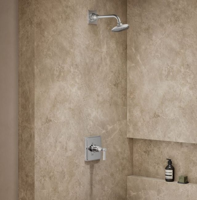 KOHLER® Pinstripe® Pure Rite-Temp® Polished Chrome Shower Trim Kit with Lever Handle-1