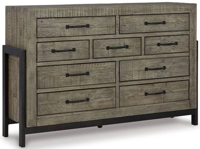 Signature Design by Ashley® Brennagan 5-Piece Gray King Panel Storage Bed Set-2