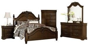 Mazin Furniture Mont Belvieu Dark Cherry Queen Bed-3