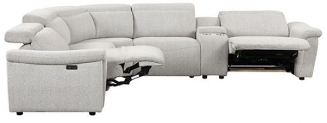Furniture of America® Hieronimus 5-Piece Light Gray Curved Power Reclining Sectional-0