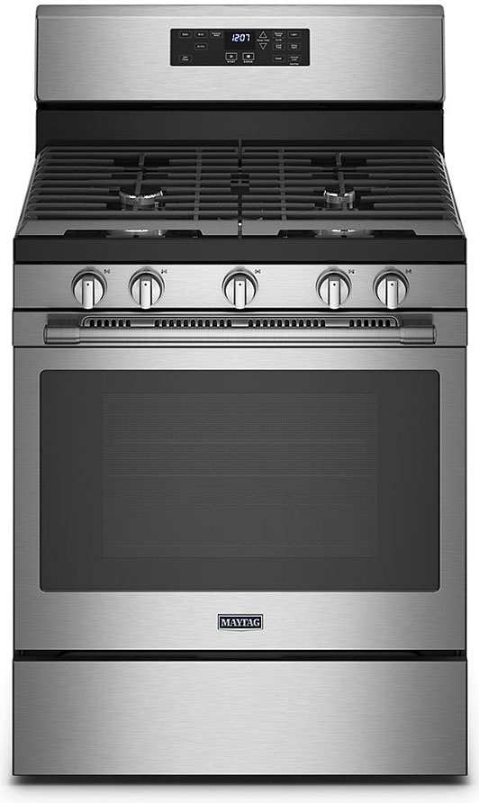 Maytag® 30" Fingerprint Resistant Stainless Steel Freestanding Gas Range with Air Fryer