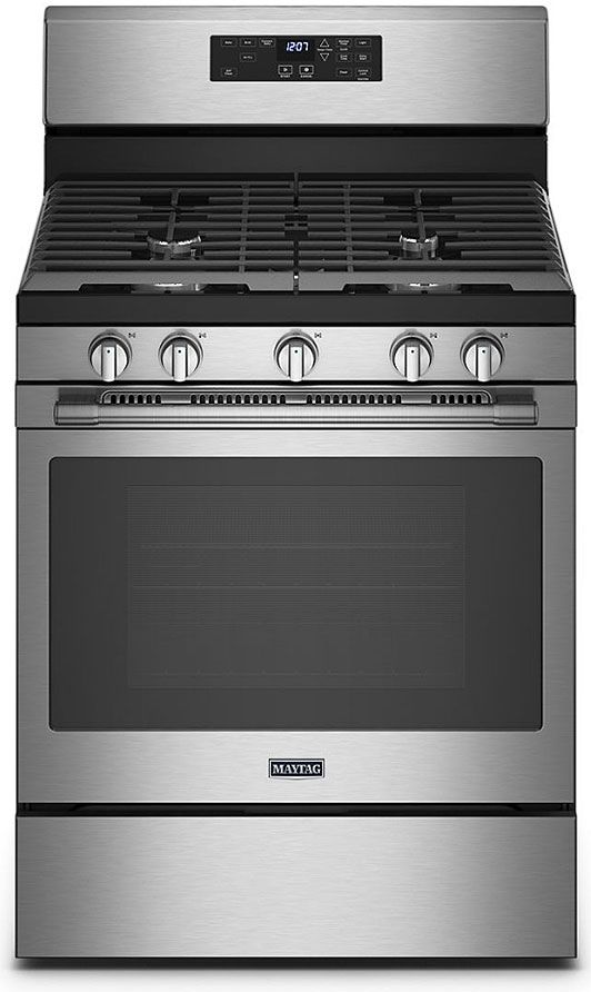 Maytag® 30" Fingerprint Resistant Stainless Steel Freestanding Gas Range with Air Fryer-0