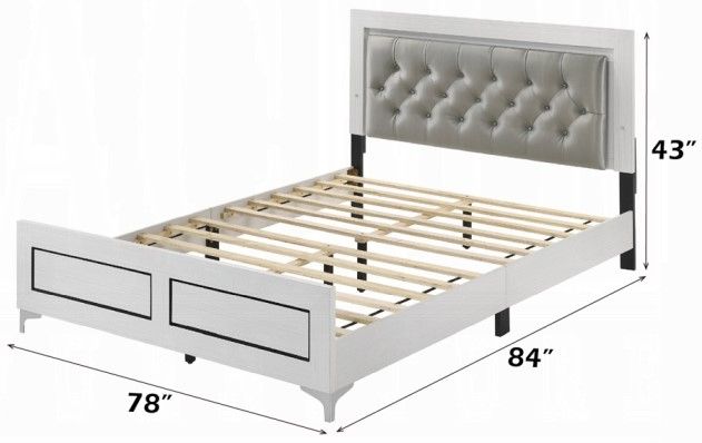 ACME Furniture Casilda Gray/White Eastern King Panel Bed-2