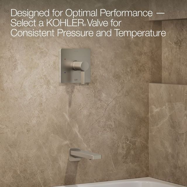KOHLER® Parallel® Rite-Temp® Vibrant Brushed Nickel Bath and Shower Trim Kit-3