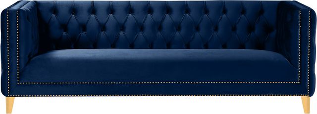 Meridian Furniture Michelle Navy Velvet Sofa-2