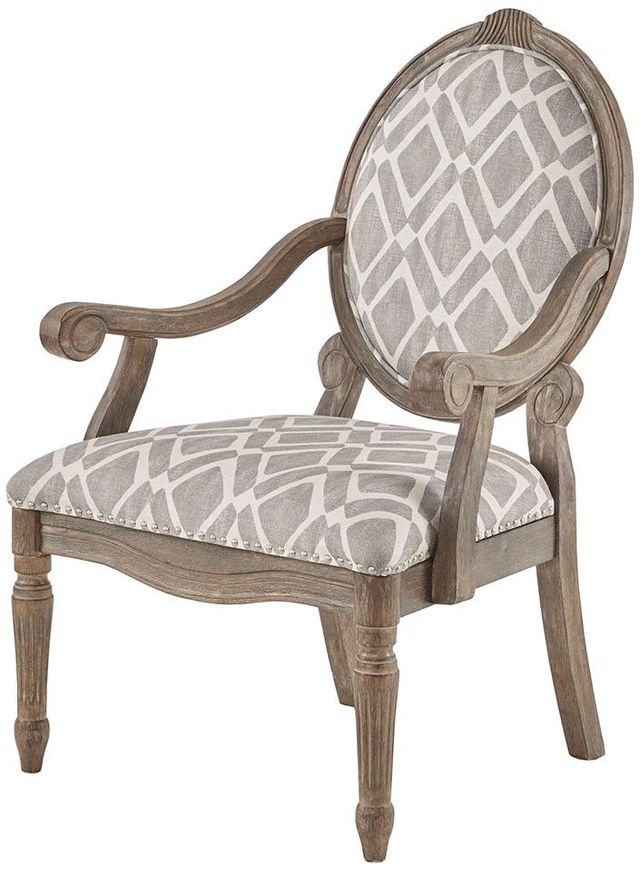Olliix by Madison Park Grey/White Brentwood Exposed Wood Arm Chair-1