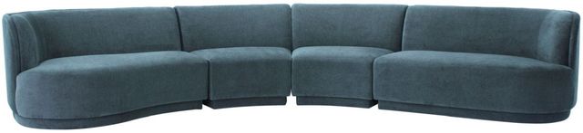 Moe's Home Collection Yoon Eclipse 4-Piece Nightshade Blue Left-Arm Facing Modular Sectional and Chaise-0