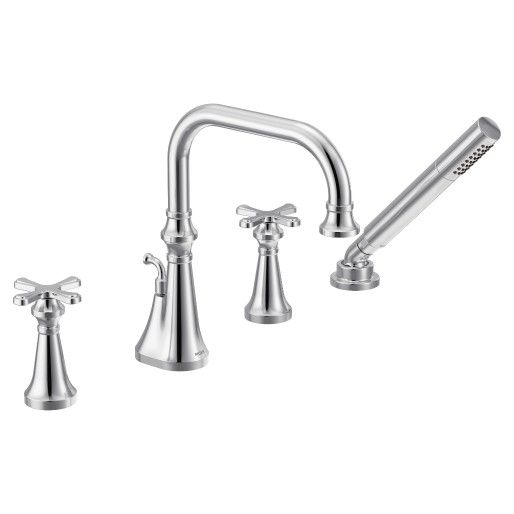 Moen® Colinet Chrome Two-Handle High Arc Roman Tub Faucet-0