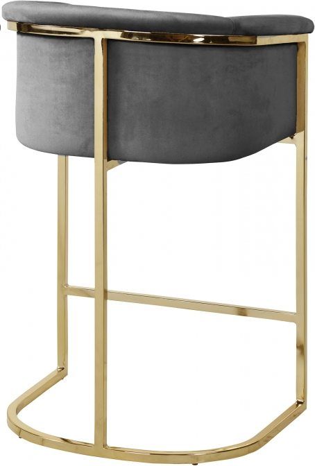Meridian Furniture Donatella Gray Velvet Counter Stool-1