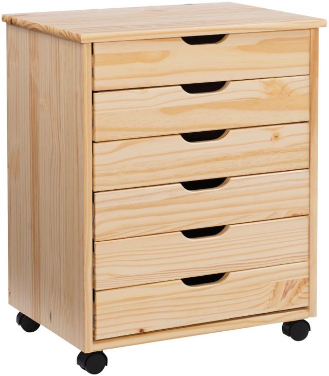 Linon Rudy Natural Wide Rolling Storage Cart-0