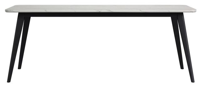 Elements International Marlene White Dining Table with Black Base-1