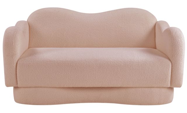 Meridian Furniture Bloom Pink Teddy Fabric Loveseat-1
