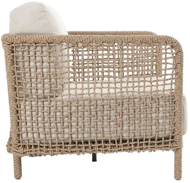 Classic Home Brisbane Natural/White Rope Outdoor Accent Chair with Cushions-3