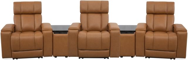 Parker House® Phoenix 5-Piece Autumn Caramel Leather Power Reclining Theater Seating P3-0