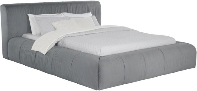 Coaster® Wilshire Gray Queen Upholstered Panel Bed-0