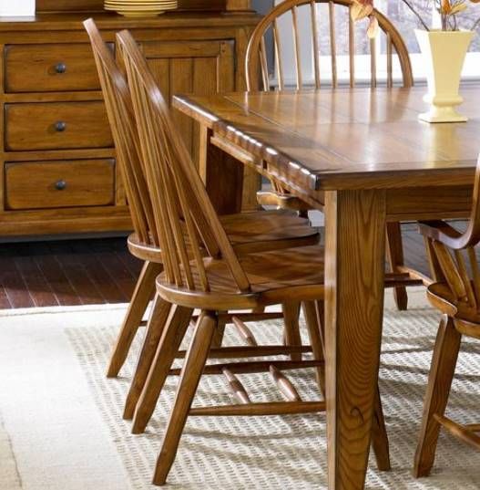 Liberty Furniture Treasures Rustic Oak Bow Back Side Chair-5