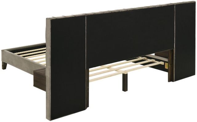 Coaster® Marley Light Brown Eastern King Upholstered Platform Bed with Headboard Panels -2