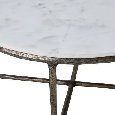 Renwil® Pearse Natural White Coffee Table with Brass Base -1