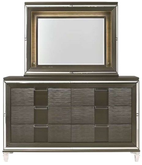Elements International Twenty Nine 4-Piece Copper King Storage Panel Bedroom Set-2