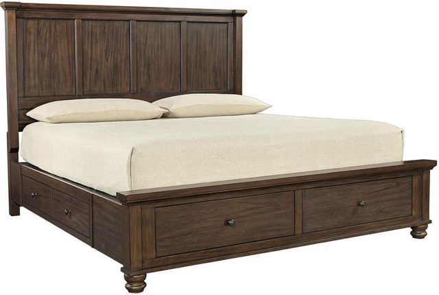 aspenhome® Hudson Valley Chestnut King Panel Storage Bed-0