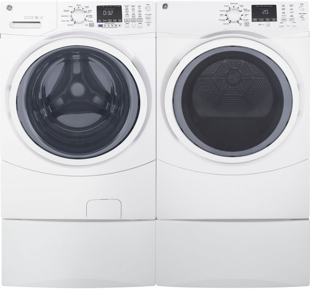 GE® 7.5 Cu. Ft. White Front Load Gas Dryer-3