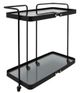 Sagebrook Home 2-Layered 27" Smokey Glass and Black Metal Bar Cart-0