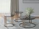 Signature Design by Ashley® Hannerly 3-Piece Black Glass Top Occasional Table Set with Black/Gold Base-5