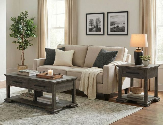 Elements International Park Ridge Charcoal End Table-1